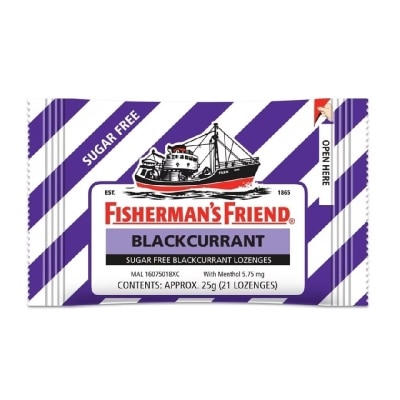 FISHERMAN'S Sugar Free Blackcurrant Lozenges 25g