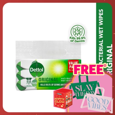 DETTOL Antibacterial Wipes Original Value Pack 10s x3