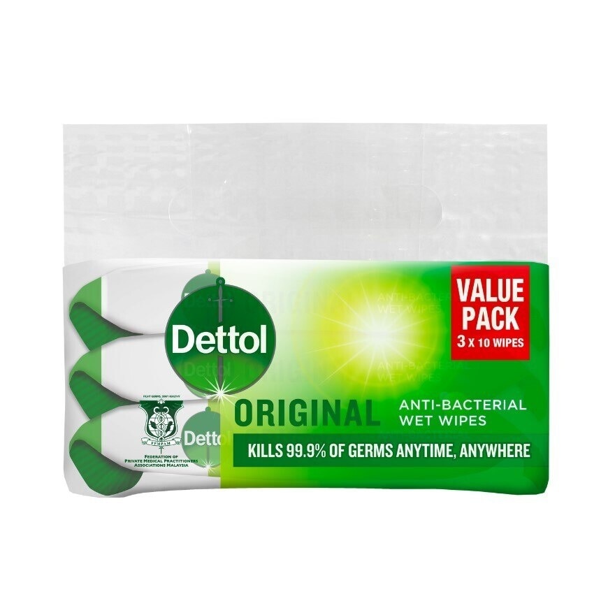 Antibacterial Wipes Original Value Pack 10s x3