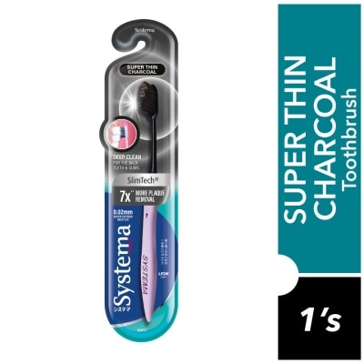 SYSTEMA Super Thin Charcoal Toothbrush 1's