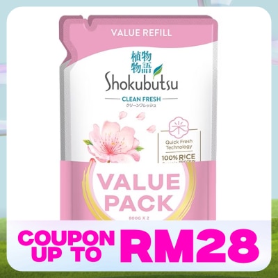 SHOKUBUTSU Body Wash Sakura White Refill 2 x 800g