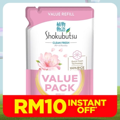 SHOKUBUTSU Body Wash Sakura White Refill 2 x 800g