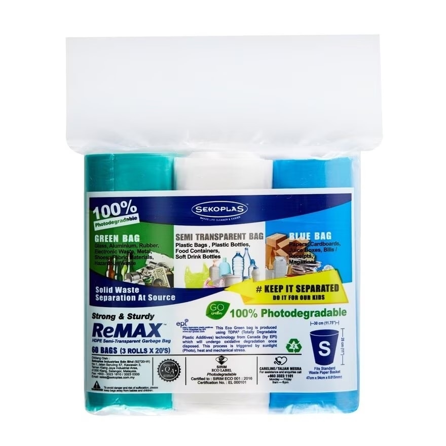 Remax- 3 Colors Garbage Bag-M 60S