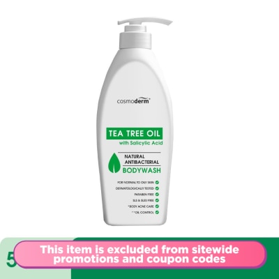 COSMODERM Tea Tree Oil Natural Antibacterial Body Wash 500ml