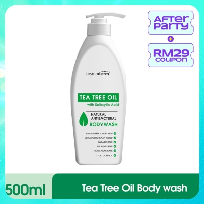 COSMODERM Tea Tree Oil Natural Antibacterial Body Wash 500ml