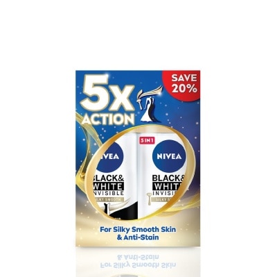 NIVEA Deodorant B&W Silky Smooth Roll On TWP 2x50ml