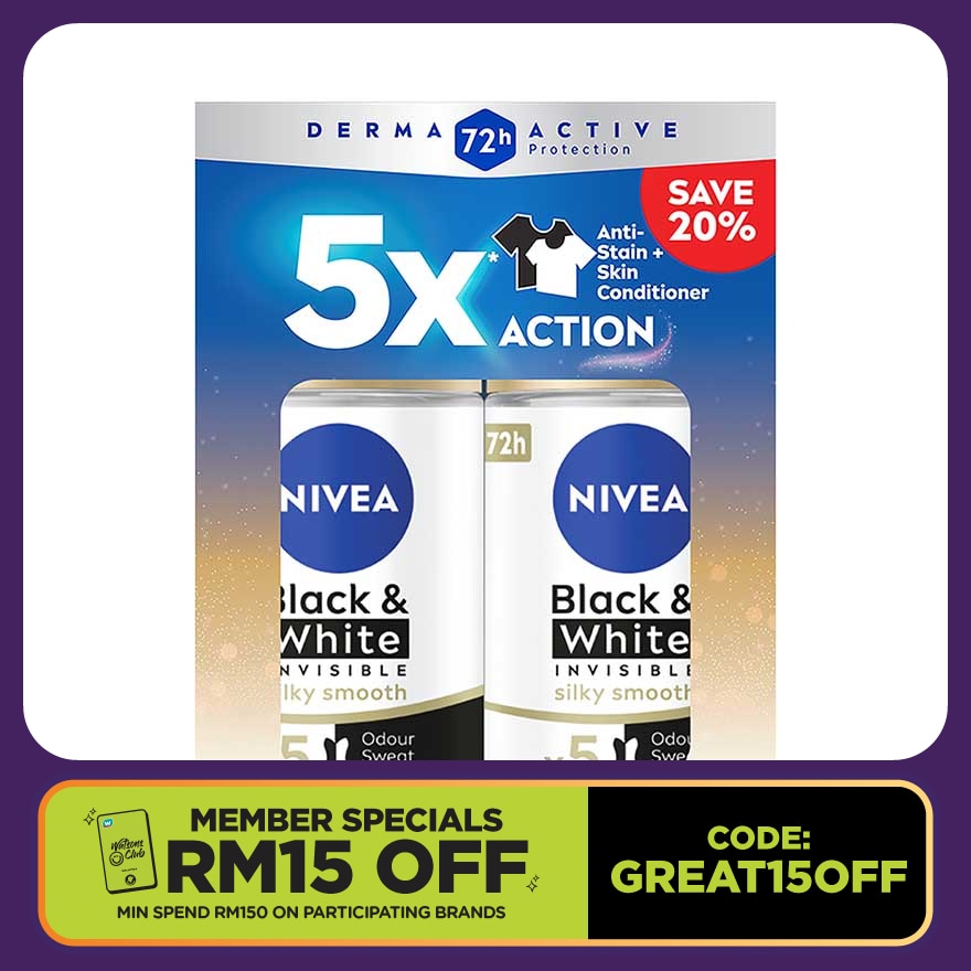 Deodorant B&W Silky Smooth Roll On TWP 2x50ml