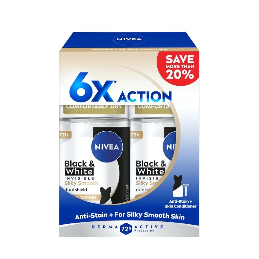 Deodorant B&W Silky Smooth Roll On TWP 2x50ml