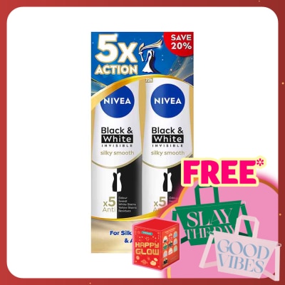 NIVEA Deodorant B&W Silky Smooth Spray TWP 2 x150ml
