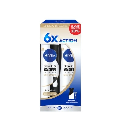 NIVEA - Deodorant B&W Silky Smooth Spray TWP 2 x150ml