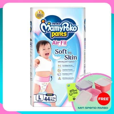 MAMYPOKO Air Fit Baby Boy Disposable Diapers L 44's
