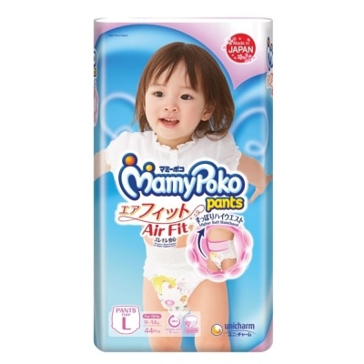 MAMYPOKO Air Fit Baby Girl Disposable Diapers L 44's