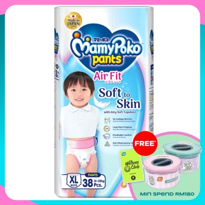 MAMYPOKO Air Fit Baby Boy Disposable Diapers XL 38's