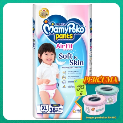 MAMYPOKO Air Fit Baby Girl Disposable Diapers XL 38's