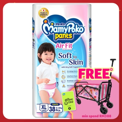 MAMYPOKO Air Fit Baby Girl Disposable Diapers XL 38's