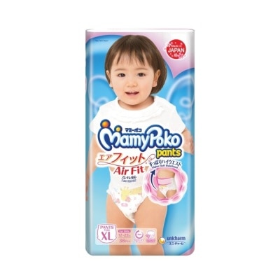 MAMYPOKO Air Fit Baby Girl Disposable Diapers XL 38's