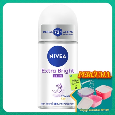 NIVEA - Deodorant  Extra Bright & Firm Q10 Roll On TWP 2x50ml