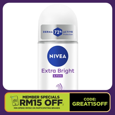 NIVEA Deodorant  Extra Bright & Firm Q10 Roll On TWP 2x50ml