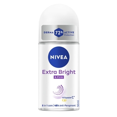 NIVEA Deodorant  Extra Bright & Firm Q10 Roll On TWP 2x50ml