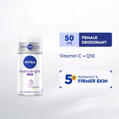NIVEA - Deodorant  Extra Bright & Firm Q10 Roll On TWP 2x50ml