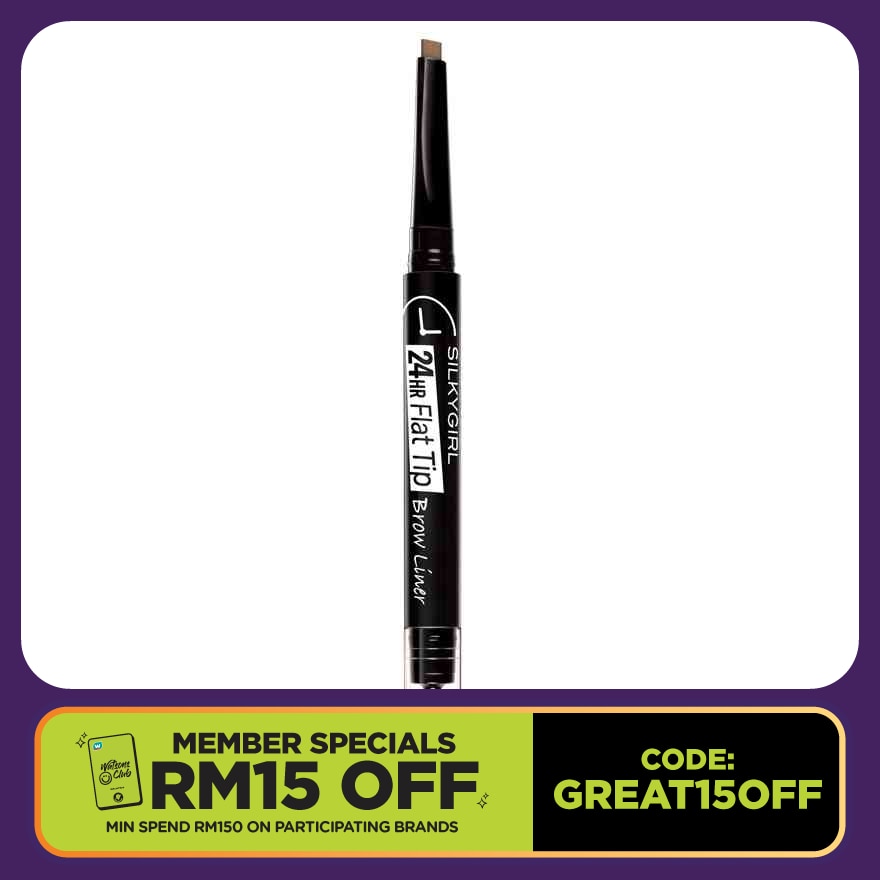 SILKYGIRL 24HR Flat Tip Brow Liner 02 Dark Brown