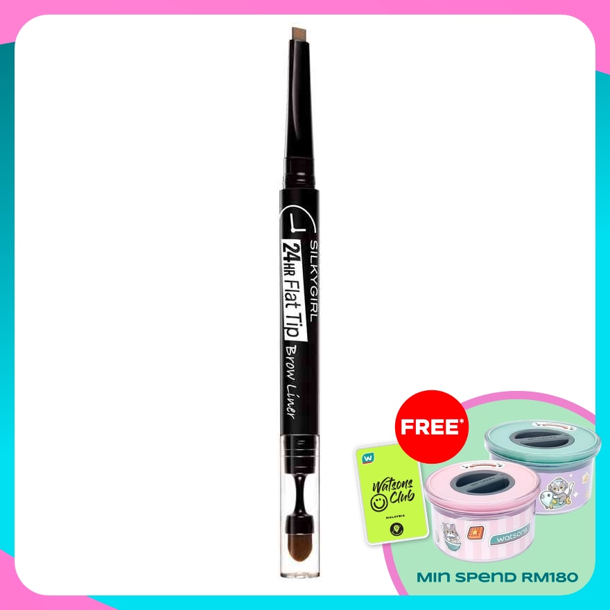 SILKYGIRL 24HR Flat Tip Brow Liner 02 Dark Brown