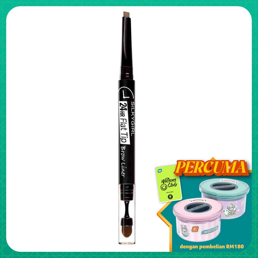 SILKYGIRL 24HR Flat Tip Brow Liner 02 Dark Brown