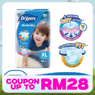 DRYPERS Wee Wee Dry Mega Tape XL 50's