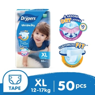 DRYPERS Wee Wee Dry Mega Tape XL 50's