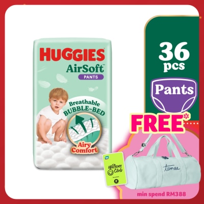 HUGGIES AirSoft Pants Diapers L 36s Breathable and soft diapers for baby