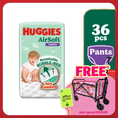 HUGGIES AirSoft Pants Diapers L 36s Breathable and soft diapers for baby