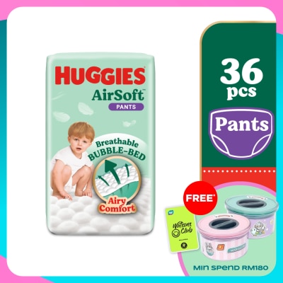 HUGGIES AirSoft Pants Diapers L 36s Breathable and soft diapers for baby