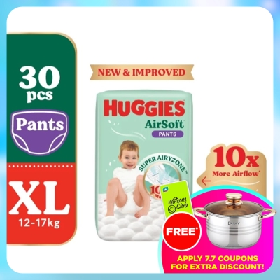 HUGGIES - AirSoft Pants Diapers XL 30s Breathable and soft diapers for baby