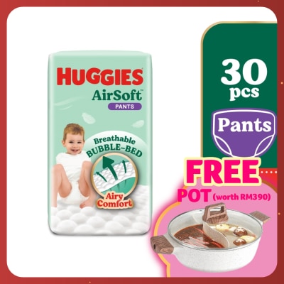 HUGGIES AirSoft Pants Diapers XL 30s Breathable and soft diapers for baby