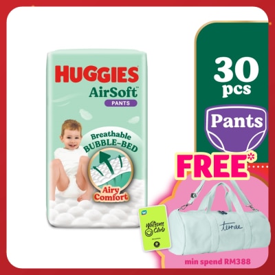 HUGGIES AirSoft Pants Diapers XL 30s Breathable and soft diapers for baby