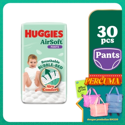 HUGGIES AirSoft Pants Diapers XL 30s Breathable and soft diapers for baby