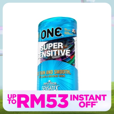 ONE SUPER SENSITIVE LATEX CONDOM 12'S