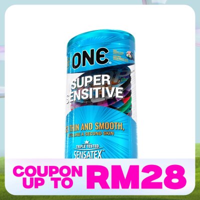 ONE SUPER SENSITIVE LATEX CONDOM 12'S