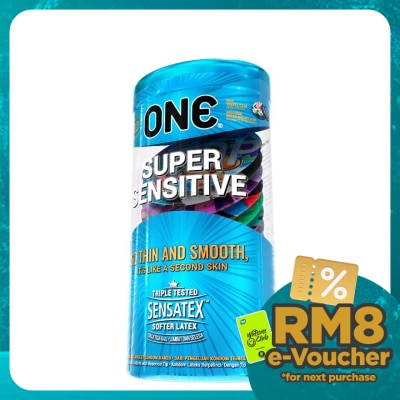 ONE SUPER SENSITIVE LATEX CONDOM 12'S