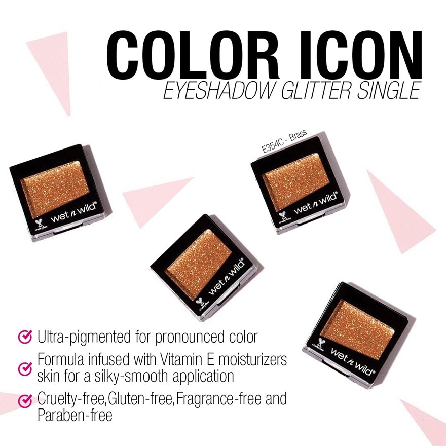 EYESHADOW GLITTER SINGLE BRASS E354C