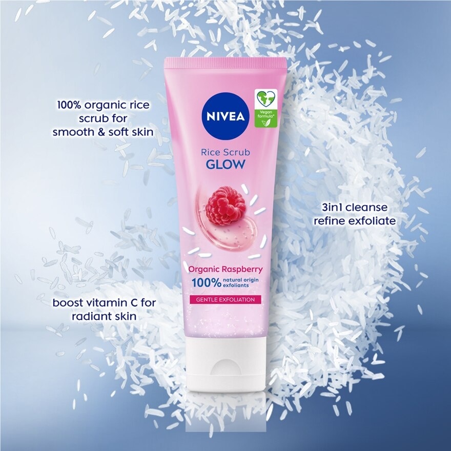 Face Care Glow Rice Scrub Organic Raspberry 75ml