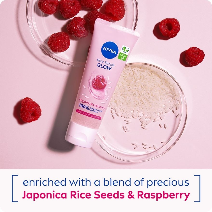 Face Care Glow Rice Scrub Organic Raspberry 75ml