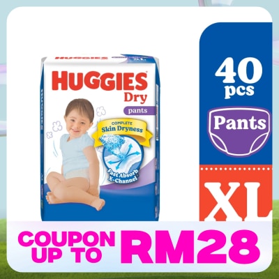 HUGGIES Dry Pants Diapers XL 40s - Absorbent and dry diapers for baby