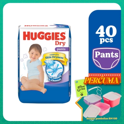HUGGIES - Dry Pants Diapers XL 40s - Absorbent and dry diapers for baby