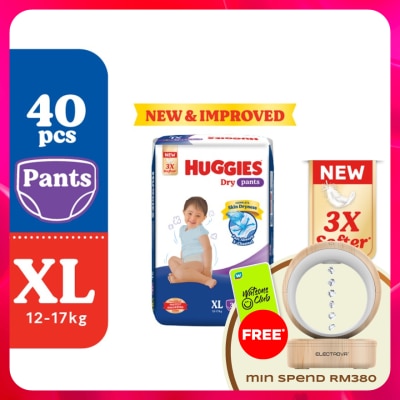 HUGGIES - Dry Pants Diapers XL 40s - Absorbent and dry diapers for baby