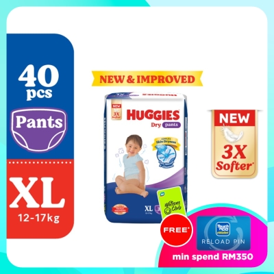 HUGGIES Dry Pants Diapers XL 40s Absorbent and dry diapers for baby image