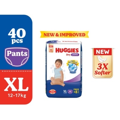 HUGGIES - Dry Pants Diapers XL 40s - Absorbent and dry diapers for baby