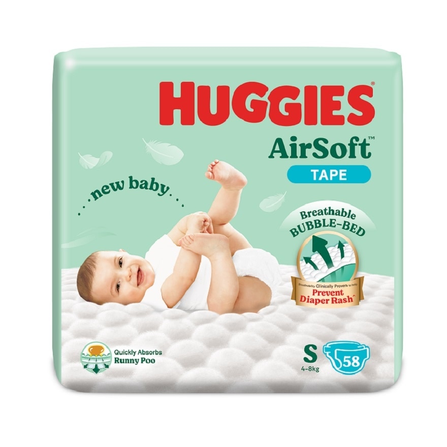 AirSoft Tape Diapers S 58s Breathable And Soft Diapers For Baby