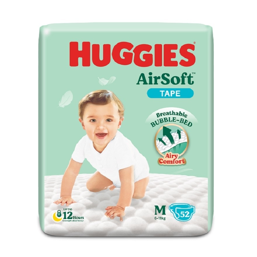 AirSoft Tape Diapers M 52s Breathable And Soft Diapers For Baby