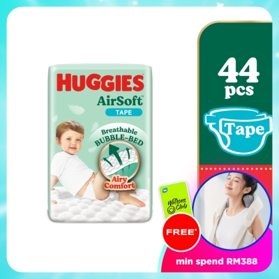 HUGGIES - AirSoft Tape Diapers L 44s Breathable And Soft Diapers For Baby